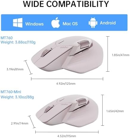 Revolutionize Your Workflow with Rapoo MT760 Multi-Device Wireless Mouse – Effortlessly Connect Up to 4 Devices with Bluetooth 5.0 & 2.4 G, 11 Customizable Buttons, 4 K DPI Precision, and 90 Days of Uninterrupted Battery Life – Perfect for Professionals and Tech Enthusiasts in Sleek Matte Black