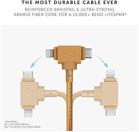Native Union Belt Cable Duo – 5 ft Eco-Conscious Braided 2-in-1 Charging Cable with MFi Certified Lightning & Type-C Connectors – Durable, Versatile, and Perfect for Multi-Device Charging on the Go