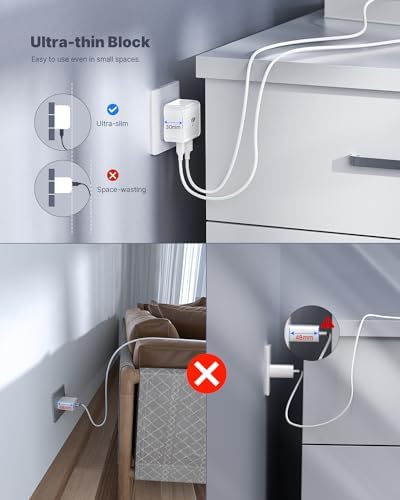 Aioneus 40 W USB C Fast Charging Block – 4-Port Dual PD & QC Wall Charger for i Phone 11-16, i Pad & Samsung Devices – Compact, High-Performance Power Adapter with Enhanced Safety Features for Home & Travel