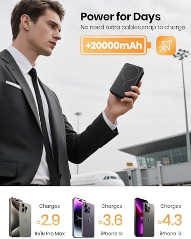 Ultra-Fast Magnetic Power Bank 20000 m Ah – Wireless Portable Charger with PD 20 W USB-C for Seamless i Phone 12/13/14/15/16 Compatibility – Empower Your Mobile Lifestyle with Hassle-Free Charging and Enhanced Performance