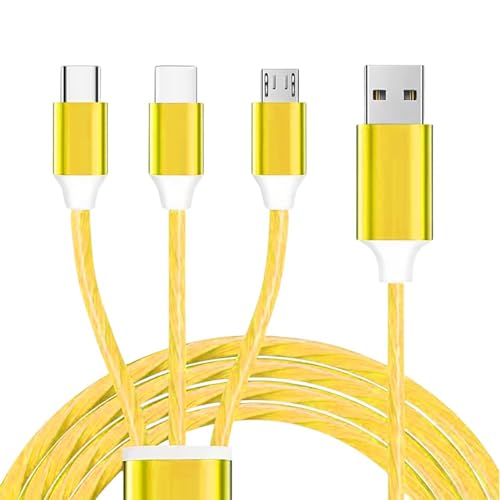 TISTIPPL 3-in-1 Illuminated Charging Cable – Fast Charge with Multi-LED Indicator, Universal Compatibility for Smartphones & Tablets, Durable & Portable Design Perfect for Travel and Daily Use