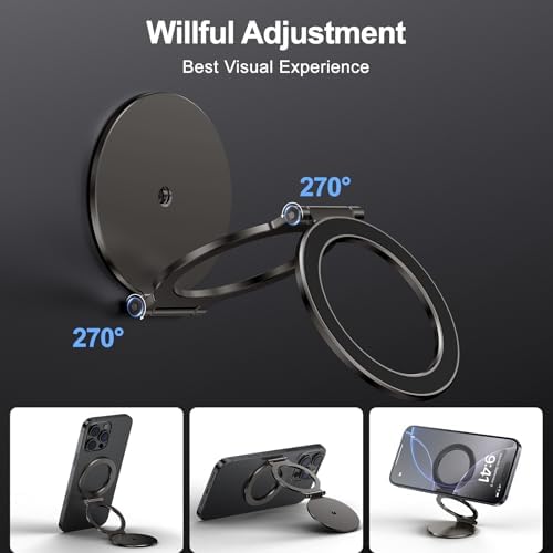Innovative Dual Magnetic Ring Phone Holder: Premium Mag Safe-Compatible Accessory with Tripod Mount for i Phone 16/15/14/13 Pro Max & Universal Smartphones – Versatile Gym Stand for Secure, Adjustable Viewing Angles and Effortless Hands-Free Use