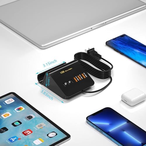 VHBW 35 W 6-Port USB C Charging Hub – Innovative Multi-Device Fast Charging Station with 3 USB-C & 3 USB-A Ports – Optimal Compatibility for i Phone 14/13/12 & Samsung Galaxy S23/S22/S21 – Smart Power Distribution for Rapid Charging Efficiency