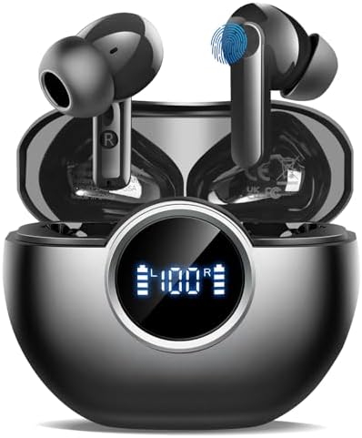Next-Gen Wireless Earbuds 2025: Bluetooth 5.4 Technology for Ultra-Fast Connectivity, Immersive 3 D Stereo Sound, Advanced ENC Noise Cancellation, and 48-Hour Playtime – IPX7 Waterproof Design for Active Lifestyles, LED Battery Indicator, Universal Compatibility for Effortless Pairing – Redefine Your Sound Experience Today!