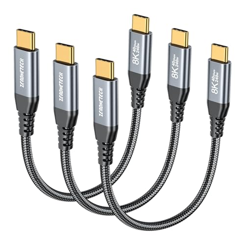 (3-Pack 5FT) 40Gbps USB C for Thunderbolt 4 Cable, [8K@60Hz/Dual 4K@60Hz] USB C Monitor Cable, 40Gbps Data Transfer, USBC Video Cord, 240W Charging for iPhone 16,Samsung,MacBook,iPad,Lenovo,SSD,KYY – Enhanced Compatibility and Speed