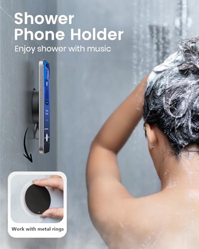 Revolutionize Your Mobile Experience with the Mii KARE Iron Grip Slim Magnetic Phone Holder – Dual Grip Technology for Ultimate Stability | Versatile Magnetic & Suction Phone Mount for Gym, Shower, Kitchen | Universal Compatibility with i Phone 16 Pro Max, 15, 14, 13, 12 | Effortless Hands-Free Operation & 360-Degree Viewing Angles for Convenience on the Go