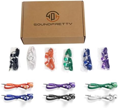 Revitalize Your K-12 Classroom Experience with SP SOUNDPRETTY’s 24-Pack Colorful Wired Earbud Headphones – Superior Sound Quality, Ergonomic Comfort, and Seamless Compatibility with Tablets & Laptops for Engaging Learning Environments