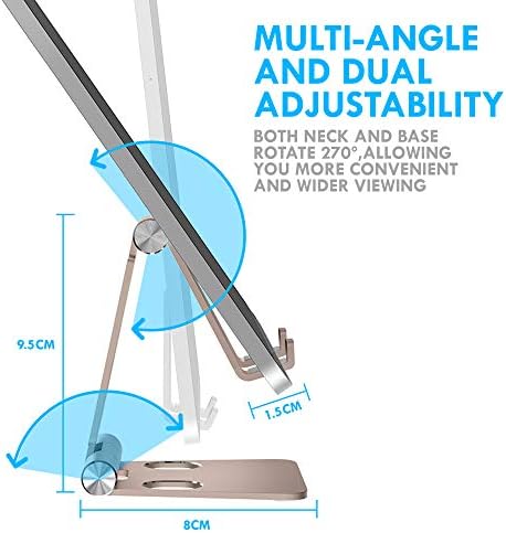 Aduro U-Rise XL Foldable Aluminum Tablet & Phone Stand – Versatile Adjustable Holder for i Phone, i Pad Pro, Nexus, and E-Readers (4-12″) – Premium Stability, Ergonomic Design, and Portable Convenience for Home & Office Use