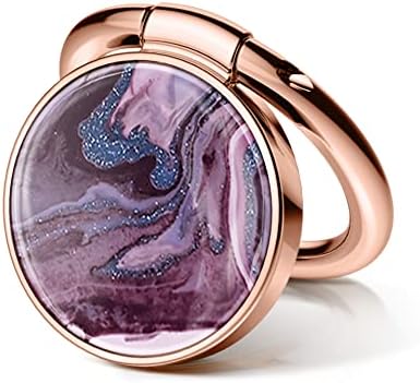 GVIEWIN Stylish Marble Phone Ring Holder with 360° Rotation for Ultimate Grip and Kickstand Functionality – Compatible with i Phone 16 Pro Max, 15 Plus, 14, 13, 12 Series & Galaxy S25/S24 Ultra – Elegant Flowing Sakura Design for Enhanced Safety and Usability