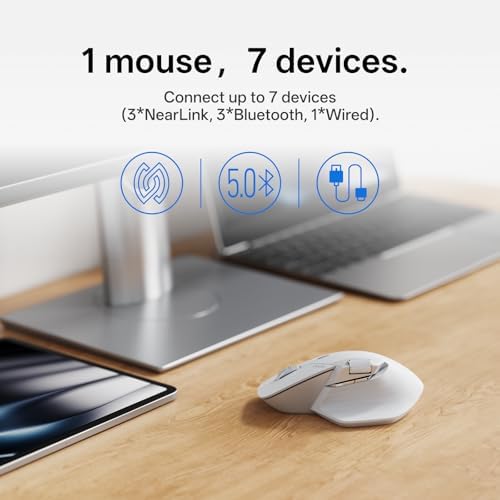 Revolutionize Your Workflow with Rapoo MT760 Multi-Device Wireless Mouse – Effortlessly Connect Up to 4 Devices with Bluetooth 5.0 & 2.4 G, 11 Customizable Buttons, 4 K DPI Precision, and 90 Days of Uninterrupted Battery Life – Perfect for Professionals and Tech Enthusiasts in Sleek Matte Black