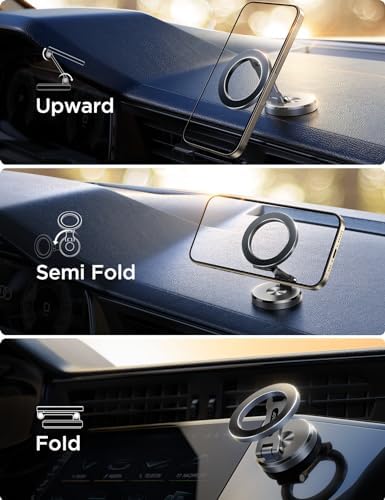 JOYROOM i Phone 16/16 Pro Max Mag Safe Car Mount – All Metal Magnetic Holder with 360° Adjustment & N55 Strong Magnets for Secure, Hands-Free Navigation – Compatible with i Phone 12/13/14/15 & Mag Safe Cases in Sleek Space Gray – Ultimate Driving Convenience and Safety