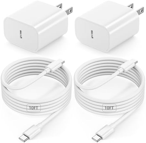 10 FT i Pad Fast Charging Cable Set – High-Power 20 W USB C Charger with Extended Reach for Ultimate Flexibility, Compatible with i Pad 10 th/11 th Gen, i Pad Pro (12.9/11 inch), i Pad Air (4 th/5 th), and i Pad Mini – Durable, Stylish Black Design for Seamless Charging Experience