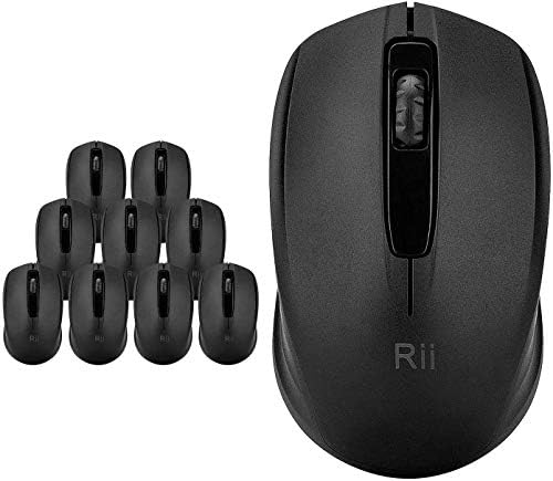 Upgrade Your Computing Experience with Rii 10-Pack Wireless Mouse – Effortless 2.4 GHz Connectivity for PC & Laptop, Ergonomically Designed for Comfort, Portable USB Dongle Included, Perfect for Home, Office, and School Use – Reliable High-Precision Optical Mice in Sleek Black Finish