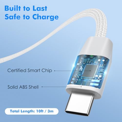 High-Speed Mo Ko 240 W USB C to USB C Charging Cable – 3.3 ft Nylon Braided, Fast Power Delivery for i Phone 15/16, Mac Book Pro 2020, Galaxy S24 – Durable, Tangle-Free, Elegant Tech Solution for Ultimate Device Connectivity