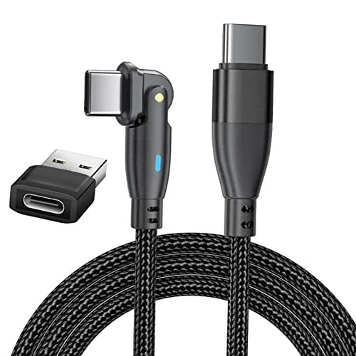 Revolutionize Your Charging Experience with the 6 ft USB C to USB C Fast Charging Cable – 60 W Power Delivery, 180° Rotating Connector, Durable Nylon Braided Design, Includes USB A Adapter for Ultimate Compatibility with i Phone 16/15, Mac Book, i Pad, Galaxy S24, and More