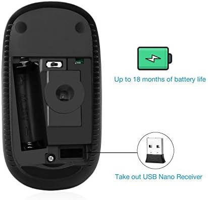 Sleek Vssoplor Wireless Mouse – Ultra-Slim Silent Optical Companion for Laptops & PCs | 2.4 GHz Nano Receiver, Perfect for Quiet Workspaces & Travel | Enhanced Compatibility for Windows, Mac & Linux
