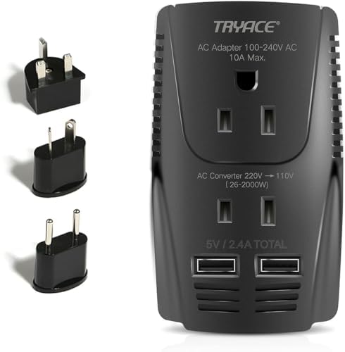Ultimate 2000 W Travel Voltage Converter: 220 V to 110 V Power Adapter with Dual USB Ports & Global Plug Compatibility for Hair Styling Tools – Essential Accessory for International Journeys and Seamless Device Charging