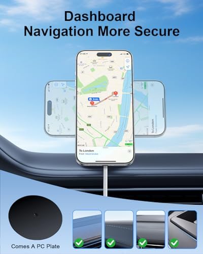 Qi2 Wireless Car Charger for i Phone 16 Pro Max – 15 W Magnetic Fast Charging Mount with 360-Degree Rotation for Ultimate Dashboard & Windshield Adaptability – Sleek, Ergonomic Design Enhancing Your Driving Comfort