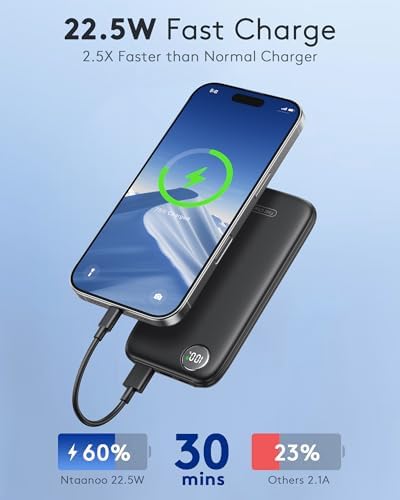 Sleek 10000 m Ah Fast Charging Power Bank – Ultra-Slim USB-C Travel Charger with 12 V/4.5 A Output for i Phone 11-16 & Samsung Devices – Elegant Deep Black Portable Battery for On-the-Go Efficiency and Reliability