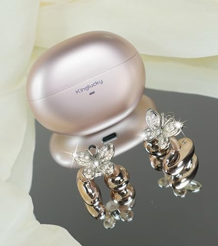 Transform Your Audio Experience with Kinglucky Crystal Bow Ear Cuffs – Stylish Clip-On Accessory for Open-Ear Headphones, Perfect for Upgrading Earbud Fashion and Comfort, Easy Installation, and Enhanced Compatibility for On-the-Go Lifestyles