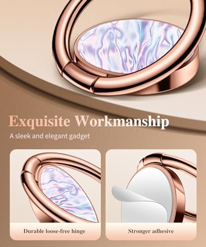 GVIEWIN Stylish Marble Phone Ring Holder with 360° Rotation for Ultimate Grip and Kickstand Functionality – Compatible with i Phone 16 Pro Max, 15 Plus, 14, 13, 12 Series & Galaxy S25/S24 Ultra – Elegant Flowing Sakura Design for Enhanced Safety and Usability