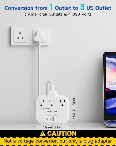 Ultimate Universal Travel Plug Adapter with PD30 W Fast Charging Hub – 3 Multi-Port Connectivity for International Travel, Featuring Dual USB-C & USB-A Outputs, 3 ft Extension Cord for Effortless Power in EU, US, UK, France & Spain – Perfect Solution for Global Adventurers Seeking Reliable Charging Options