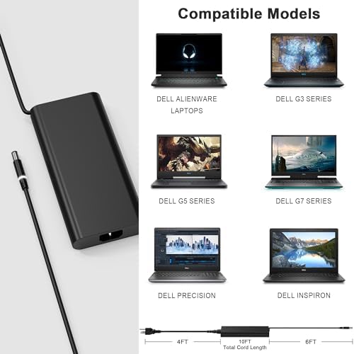 Dell 65 W USB-C Laptop Charger – High-Speed Replacement for XPS, Chromebook, Latitude, and Inspiron Models – Dual Compatibility for Home and Office Use – Enhanced Power Delivery (PD 3.0) for Efficient Charging – Ideal AC Adapter for Work and Travel