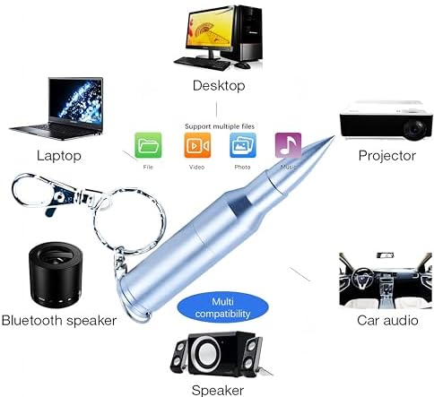 Sleek 64 GB Metal Bullet USB 3.0 Flash Drive – High-Speed Data Storage with Keychain for Ultimate Portability and Compatibility with PC & Mac