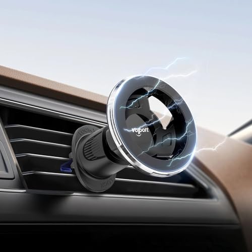 VOLPORT Mag Safe Car Mount: Premium Magnetic Phone Holder for Dashboard & Air Vent – 360-Degree Pivot for i Phone 16/15/14/13/12 Pro Max Plus & Samsung S24 Ultra – Enhanced Stability & Fast Charging Compatibility – Ultimate Automotive Solution for Effortless Hands-Free Navigation