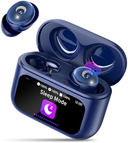 Revolutionary Bluetooth 5.4 Sleep Earbuds – Ergonomic Mini Headphones for Side Sleepers with 48 Hours Playtime, IPX7 Waterproof Design, Smart Touch Control, and 5 Custom EQ Modes – Stylish Blue Earbuds for Crystal-Clear Calls and Effortless Connectivity
