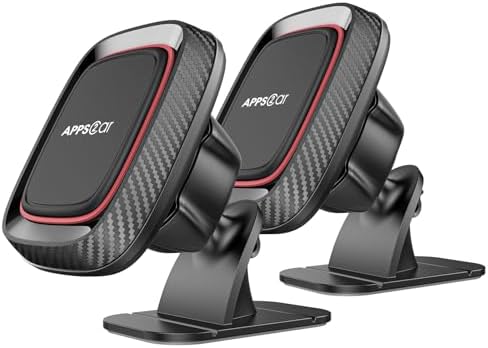 Dual Pack Magnetic Car Phone Holder – APPS2 Super Strong Adhesive Dashboard Mount for i Phone & Samsung – Ultimate Stability & Seamless Connectivity for Safe Driving – Effortless Installation & Enhanced Compatibility for All Smartphones – Designed for Modern Drivers