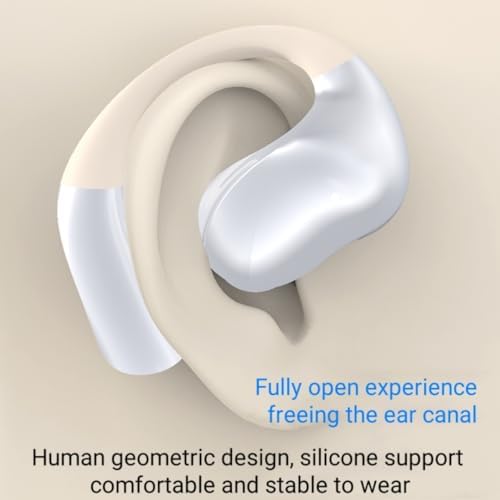 Premium Open Ear Bluetooth Wireless Earbuds: Superior Hi-Fi Stereo Sound, Touch-Control Sports Headphones, Splash-Resistant Design with Built-In Mic for i OS/Android – 400 m Ah Battery for All-Day Listening Pleasure and Active Lifestyle