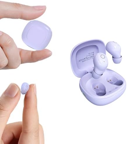 Compact Wireless Bluetooth Earbuds for Small Ears – Ideal for Side Sleepers with Weightless Comfort and Chic Purple Design – Effortless Connectivity for Exceptional Sound Quality and Discreet Listening Experience
