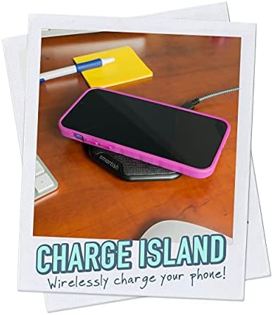 Smartish Charge Island 15 W Fast Wireless Charger – Qi-Certified Non-Slip Charging Pad for i Phone, Samsung Galaxy & Air Pods Pro – Enhance Efficiency with Sleek Design & Built-in Safety Features – Ideal for Home & Office Charging Solutions