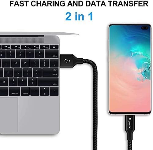 etguuds 20 ft USB C Cable – Long Nylon Braided Charger for Fast Data Transfer & Charging – USB-A 2.0 to Type C Compatibility for Samsung Galaxy Note, LG, Moto, Pixel, Switch & More – Durable Connection for Home & Office Use