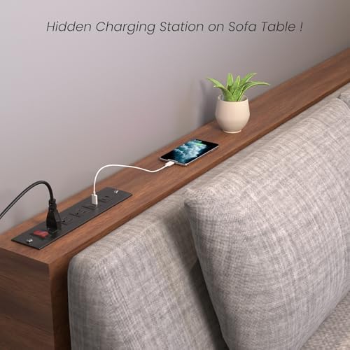 Recessed Power Strip with 15 W Wireless Charging & PD20 W USB-C Fast Charge – Sleek Flush Mount Design for Nightstands, Sofas, and Tables – Maximize Space and Efficiency with Dual Outlets and USB Ports for Ultimate Convenience