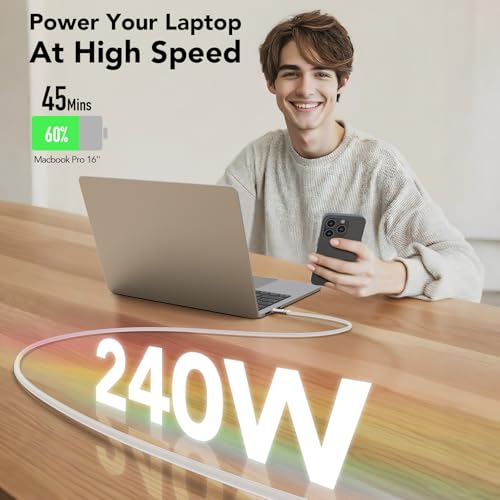 Revolutionize Your Charging Routine with the 240 W USB-C to USB-C Cable – Unmatched 480 Mbps Data Transfer, Universal Compatibility for i Phone 16/15 Pro Max, Galaxy S25/S24, & More – 6 FT of Enhanced Flexibility for Fast Charging & Reliable Performance
