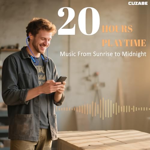 Cuzabe OSHA-Compliant Bluetooth Earplug Headphones – Advanced Noise-Canceling Neckband Earbuds with 20-Hour Battery Life & Customizable Fit for Enhanced Workplace Audio Safety and Comfort