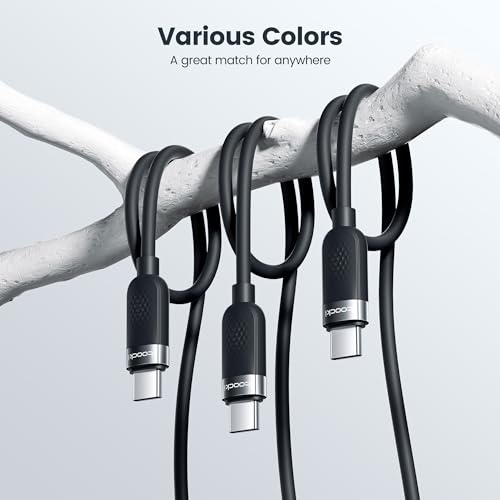 High-Speed 60 W USB C Cable Set [2-Pack, 10 ft] – Versatile Fast Charging Silicone Cord for i Phone 16, Samsung Galaxy S24, Mac Book Air, and More – Durable Design for Maximum Compatibility and Extended Reach (Black & White)