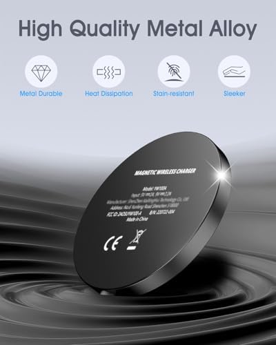 Magnetic Wireless Charger Duo for Apple Devices – 15 W Fast Charging Pad for i Phone 12-16 Pro Max, mini & Air Pods 2/3/4/Pro – Secure Magnetic Connection, Sleek Silver Finish for Modern Tech Aesthetics – Optimal Compatibility & Effortless Charging Experience