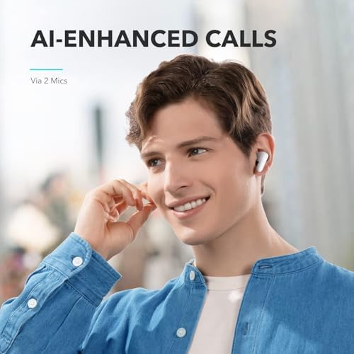 Anker Soundcore P20 i True Wireless Earbuds – Immersive 10 mm Bass Drivers, Bluetooth 5.3 for Effortless Pairing, 30-Hour Playtime for All-Day Listening, IPX5 Water-Resistant for Active Users, AI Dual Microphones for Superior Call Clarity, 22 Customizable EQ Levels for Tailored Sound (Blue) – Ideal for Fitness Lovers and Daily Commuters