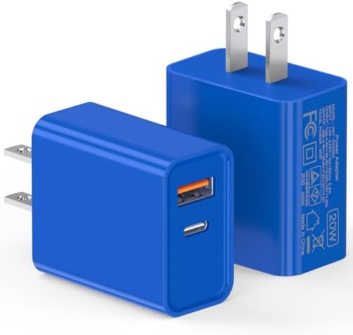 LCGENS 20 W Dual Port USB C Wall Charger Block – 2-Pack Fast Charging Power Adapter for i Phone 11/12/13/14/15/16 Pro Max, i Pad Pro, Samsung Galaxy – Portable and Efficient Charging Solution for Multiple Devices