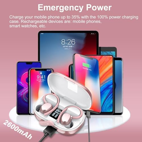 Revolutionary Bluetooth 5.3 Sports Earbuds 2025 – 128-Hour Playtime, Enhanced Dynamic Bass, IP7 Waterproof Protection, and Secure Earhook Design for Optimal Performance in Gym Workouts, Running, and Outdoor Activities – LED Battery Indicator for Effortless Monitoring, Perfect for Athletes and Music Lovers