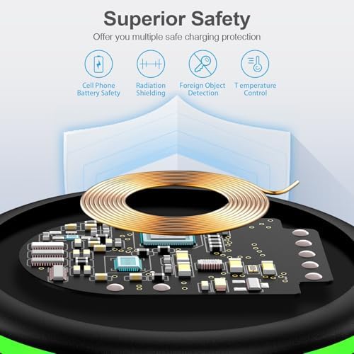 High-Speed 15 W Wireless Charging Pad for Samsung Galaxy S25 Edge, S24 Ultra, Z Flip 7, Google Pixel 9 Pro, and More – Compact, Travel-Friendly Design with Advanced Safety Features and Intelligent Speed Adjustment – USB-C Cable Included – Ultimate Fast Charging Solution for All Compatible Devices