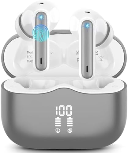 Premium Bluetooth 5.3 Wireless Earbuds with Deep Bass and 40-Hour Playtime – IP7 Waterproof In-Ear Headphones Featuring 4 HD Microphones for Crystal-Clear Calls and Ergonomic Comfort – Ideal for Android & i OS Users in Vibrant Green