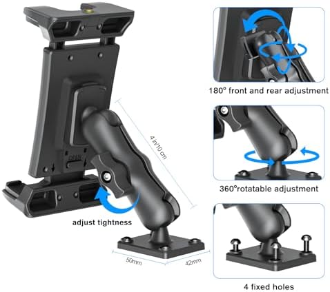 OHLPRO Heavy-Duty Car Tablet Holder – Versatile Mount for i Pad & Samsung Galaxy Tabs (5″-13″) – Ideal for Trucks, Business Presentations & Home Use – Adjustable Viewing Angles with Secure Drill Base for Ultimate Stability and Convenience