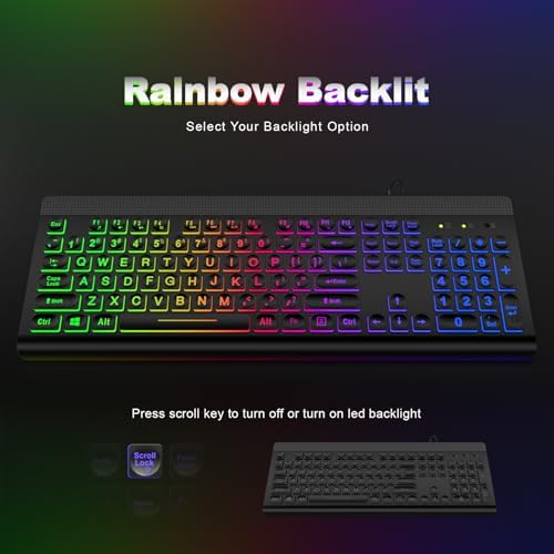 Retro-Inspired Full Size Typewriter Keyboard with Number Pad – Wired USB Keyboards for Windows 7, 8, 10, 11 | Enhance Your Typing Experience with Classic Charm and Modern Efficiency | Perfect for Home and Office Use