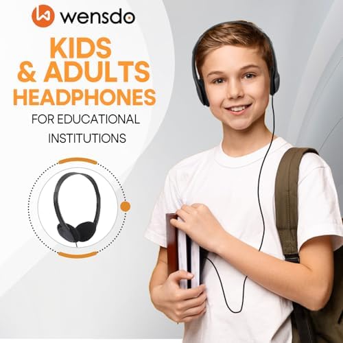 Bulk 25 Pack Kids Wired Headphones – Durable Adjustable Earphones for Classroom Learning, Ideal for Students and Toddlers – Enhanced Compatibility with Tablets and Computers – Comfortable Fit for Extended Use in Group Settings