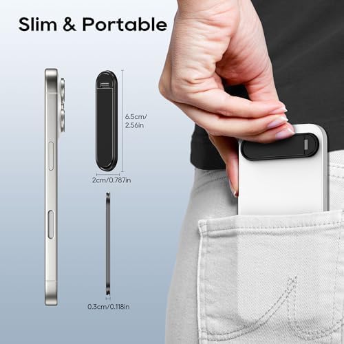 Dual-Angle Adjustable Phone Kickstand – 2 Pack Folding Stand for i Phone & Samsung – Portable, Versatile Hands-Free Holder for Optimal Viewing – Durable Black Design for All Smartphones – Perfect for Video Calls, Streaming & Reading