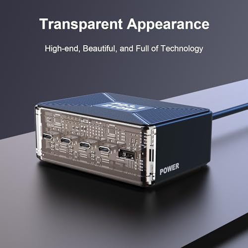 210 W USB C Fast Charging Station by Graaci – 5-Port Ga N Power Adapter with PD3.1 & PPS for Mac Book Pro/Air M2, i Phone 15 Pro, Galaxy S23 Ultra, Pixel 8 & Steam Deck – Ultimate Travel-Friendly Universal Charger with Advanced Safety Features